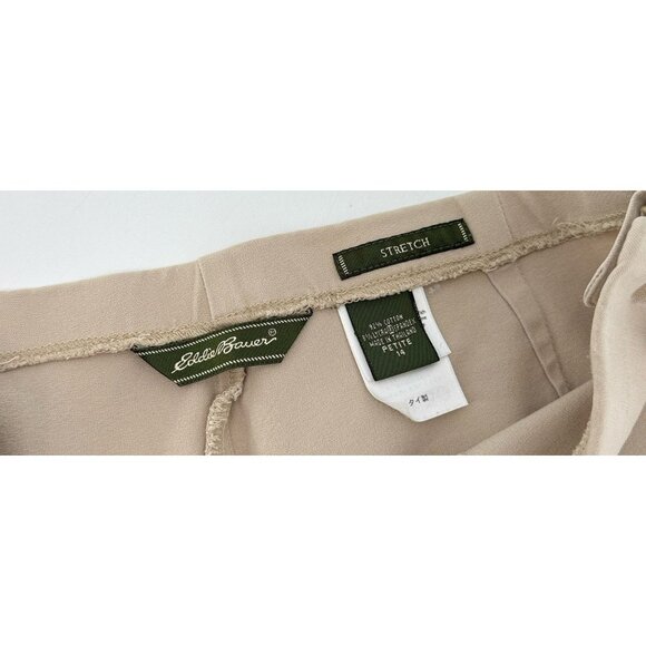 Eddie Bauer Women’s Khaki Stretch Cropped Pants Size 14P Office Comfort - Picture 4 of 10